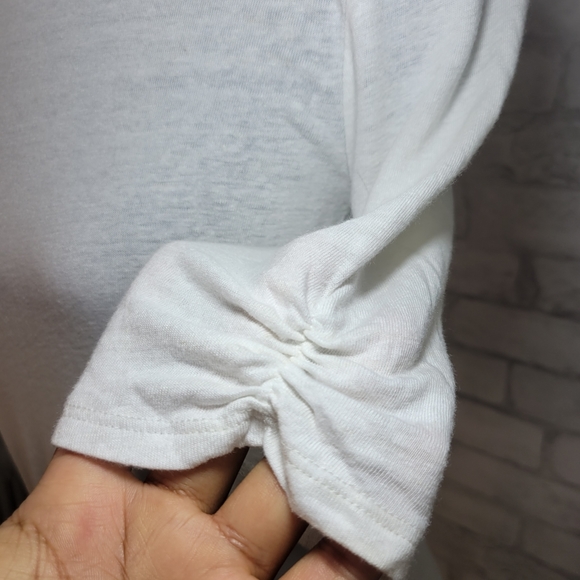 White Linen Blend Open Back Knit Top - Picture 6 of 7